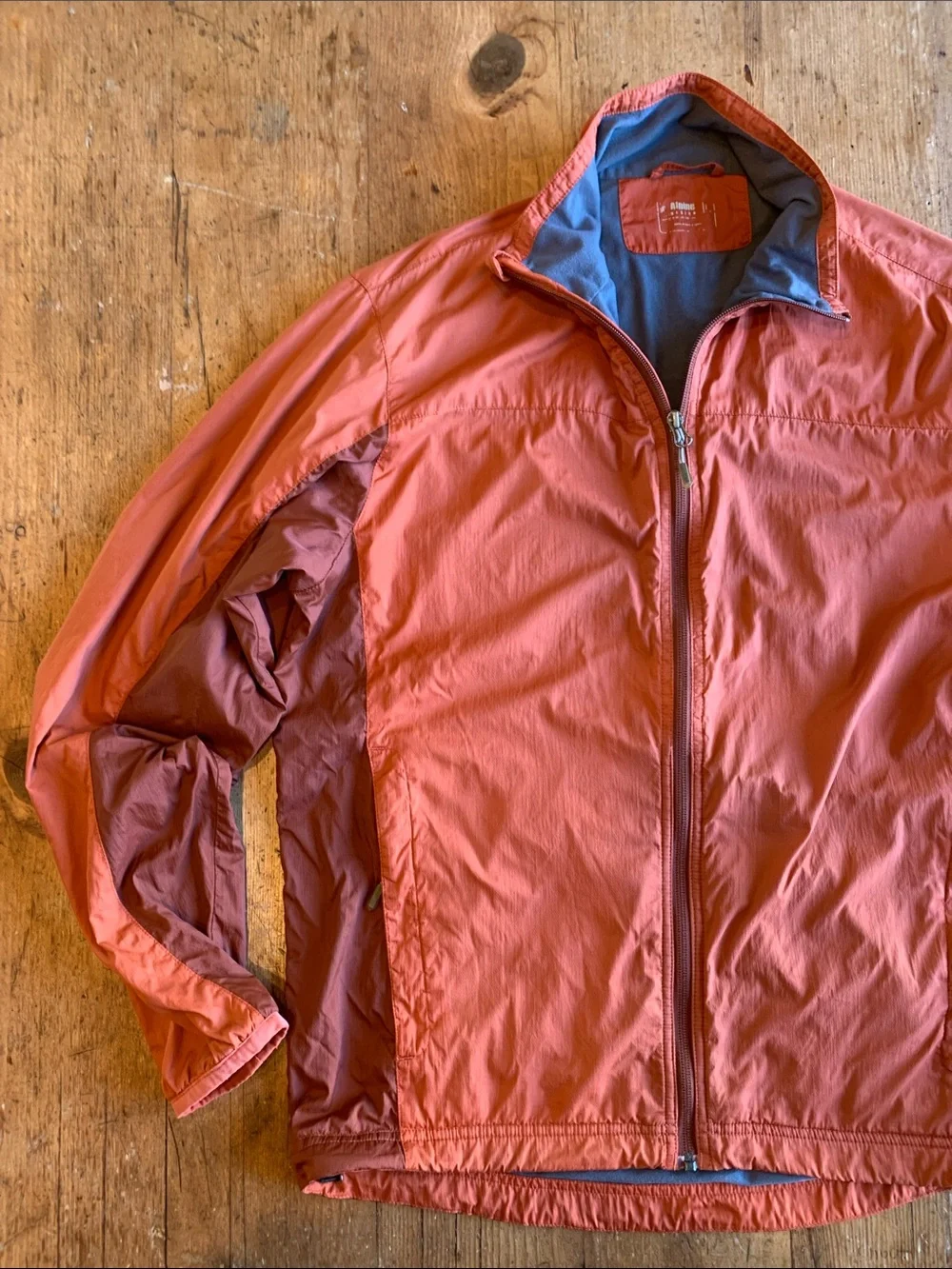 Alpine Men's Windbreaker Jacket in Rust with Dark Accent